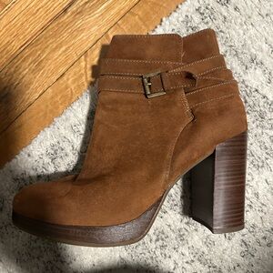 Target Brown Ankle Booties with Buckle Detail